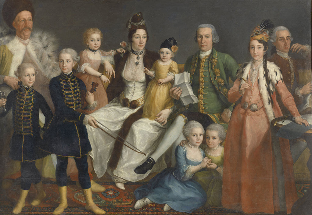 Detail of Portrait of David George van Lennep, Chief Merchant of the Dutch Factory at Smyrna (Izmir) and his Wife and Children by Antoine de Favray