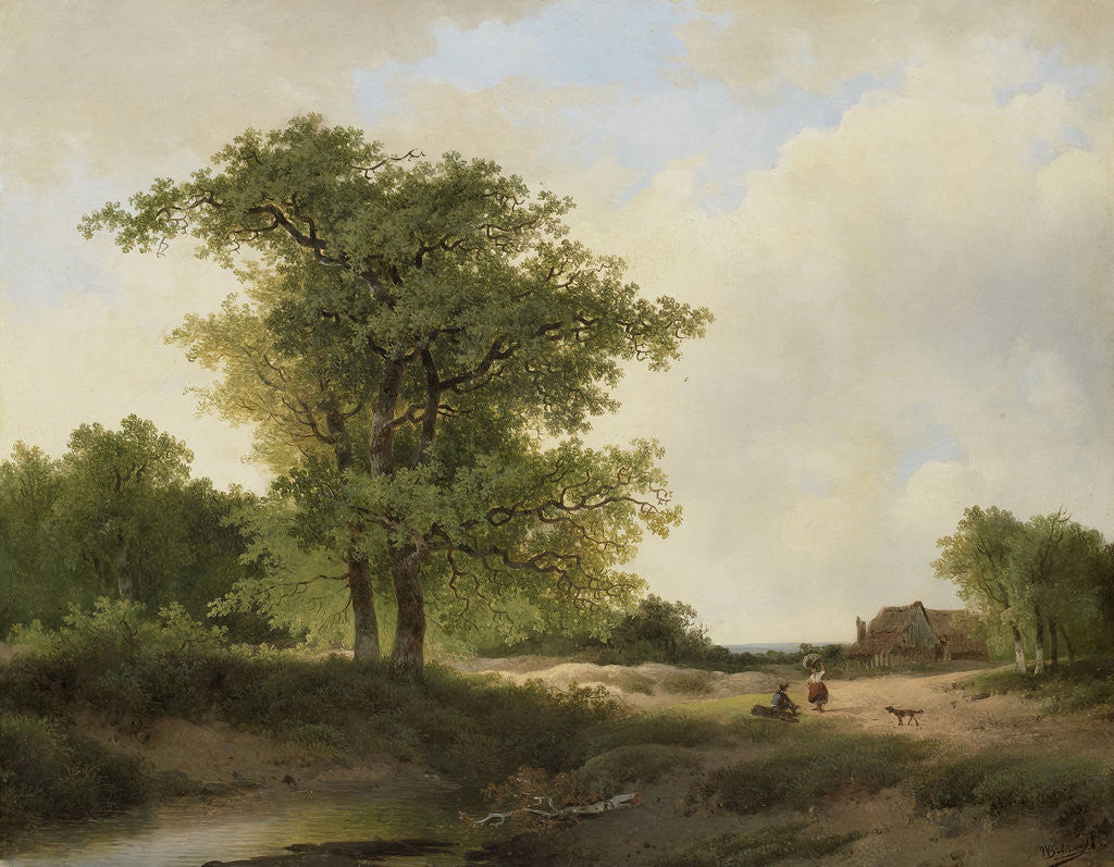 Detail of Landscape with farm house by Johannes Warnardus Bilders