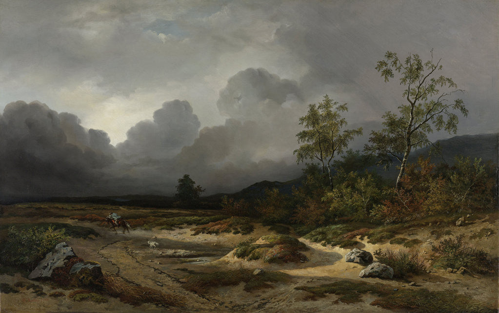 Detail of Landscape with a Thunderstorm Brewing by Willem Roelofs I