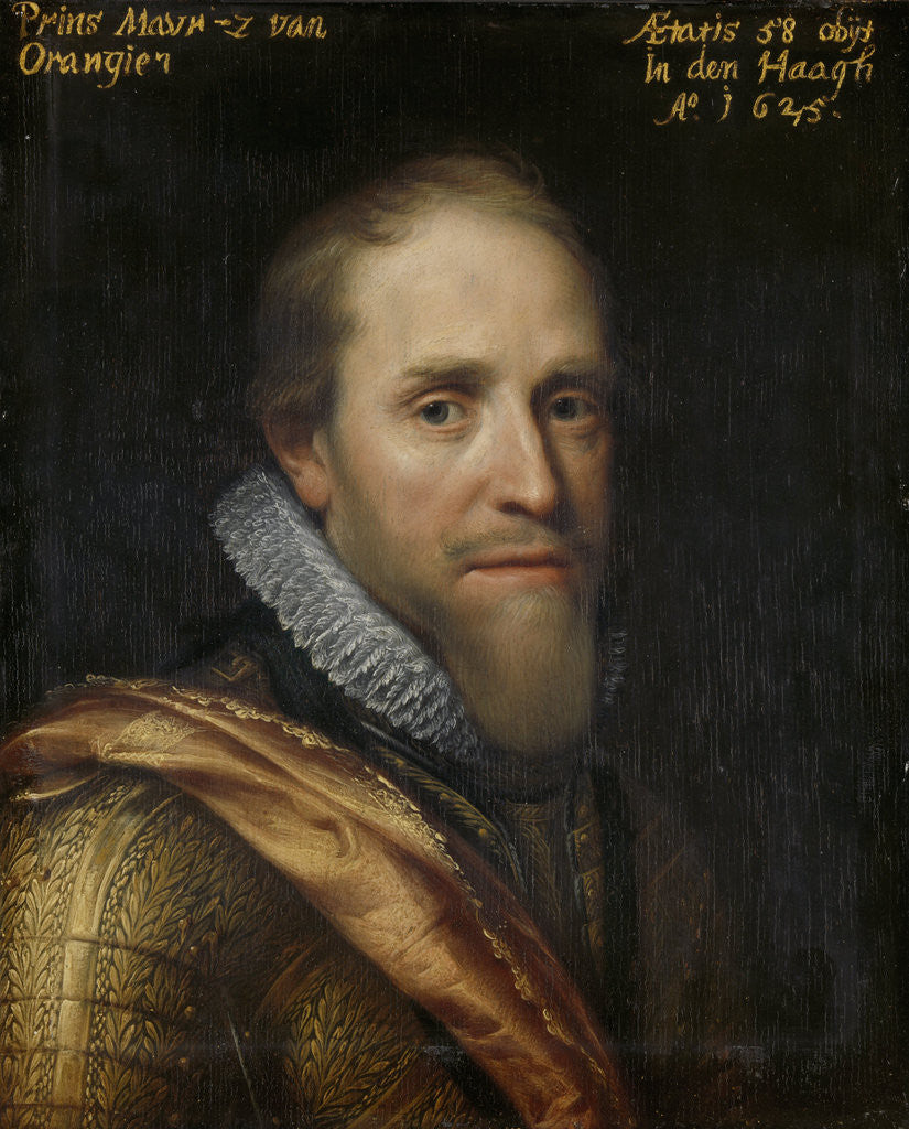 Detail of Portrait of Maurice, Prince of Orange, Maurits van Oranje by Workshop of Michiel Jansz van Mierevelt