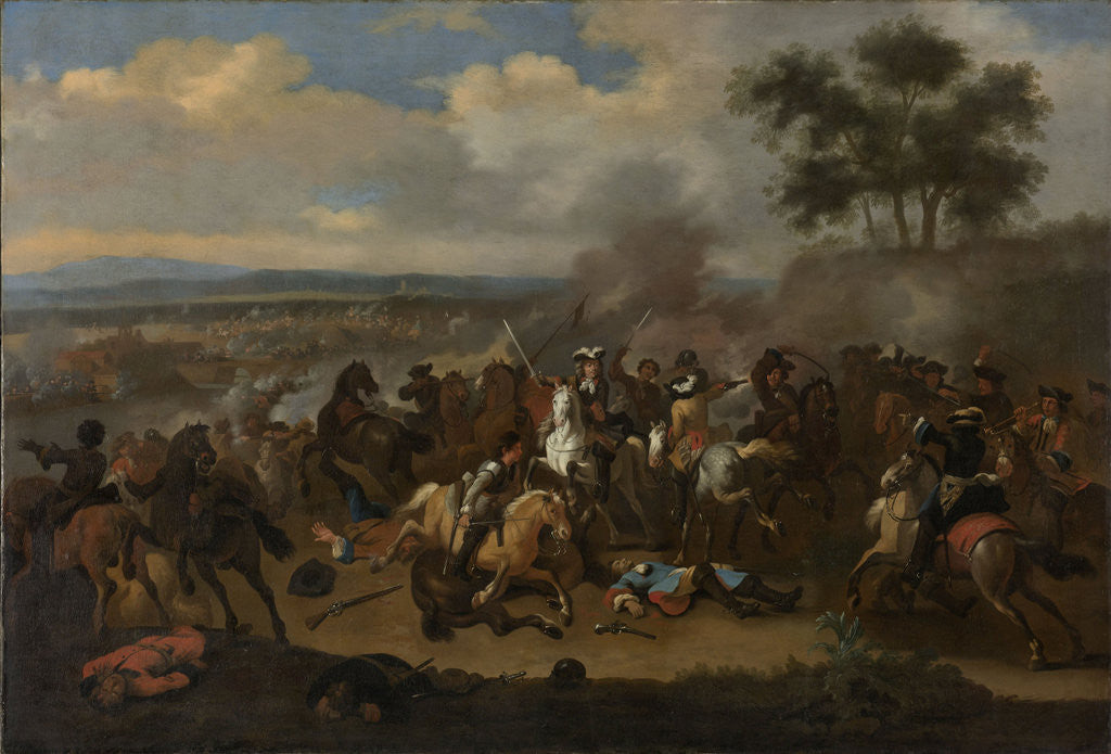 Detail of Battle of the Boyne, 12 July 1690 between Kings James II and William III by Jan van Huchtenburg