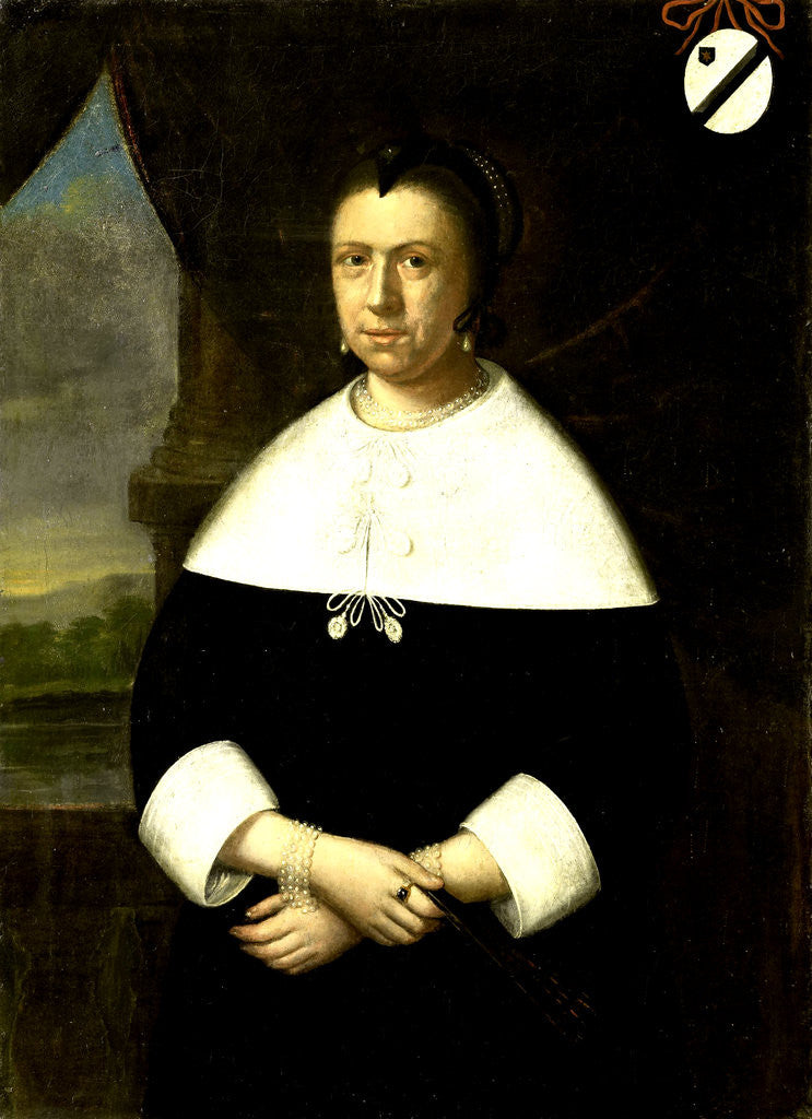 Detail of Portrait of Maria Quevellerius, first Wife of Jan van Riebeeck by Anonymous