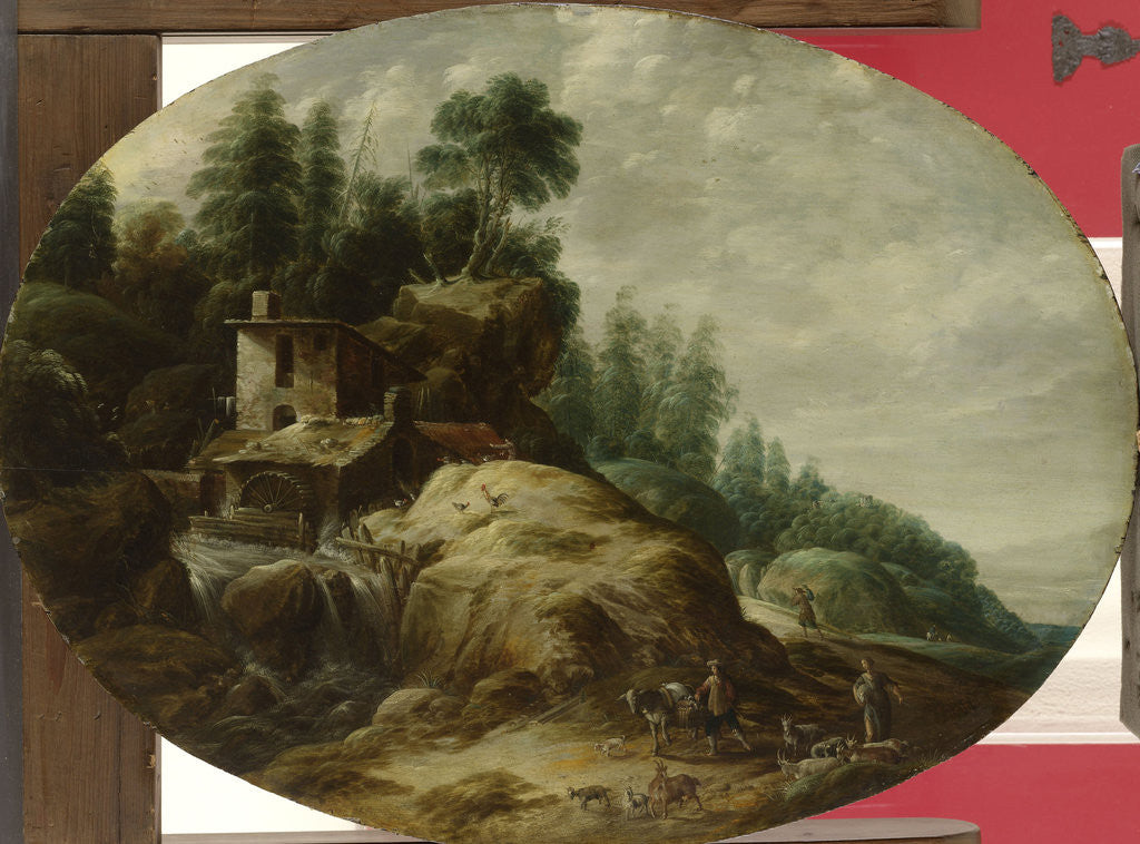 Detail of Landscape with a watermill by Gillis Peeters I