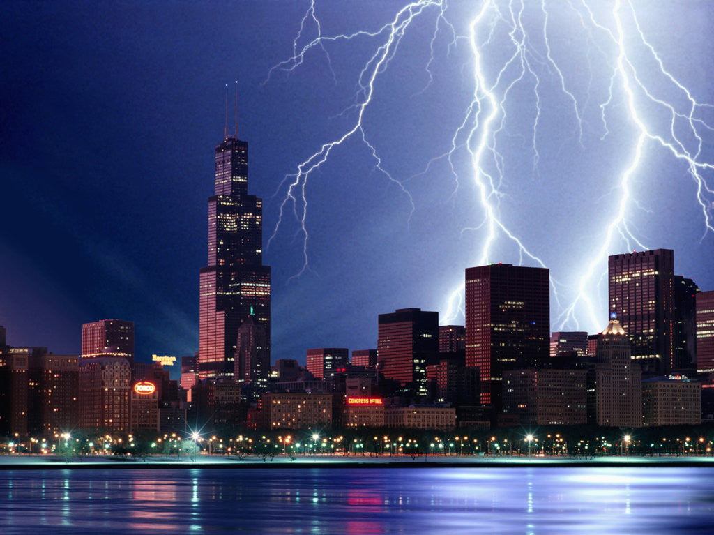 Detail of Thunderstorm Over Chicago by Corbis