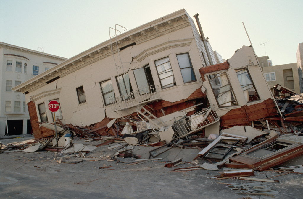 Detail of House Destroyed in Earthquake by Corbis