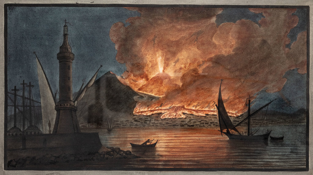 Detail of Eruption of Mount Vesuvius by Pietro Fabris