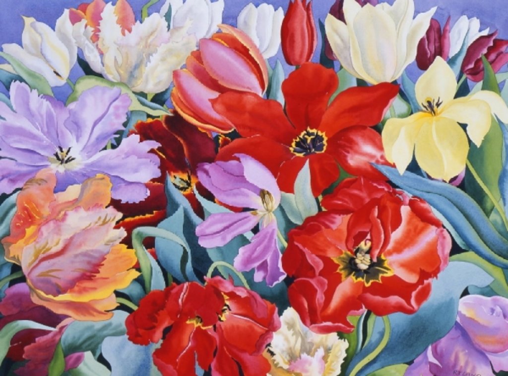 Detail of Massed Tulips, 2003 by Christopher Ryland