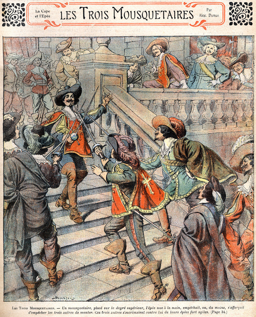 Detail of Les Trois Mousquetaires Book Illustration by Corbis