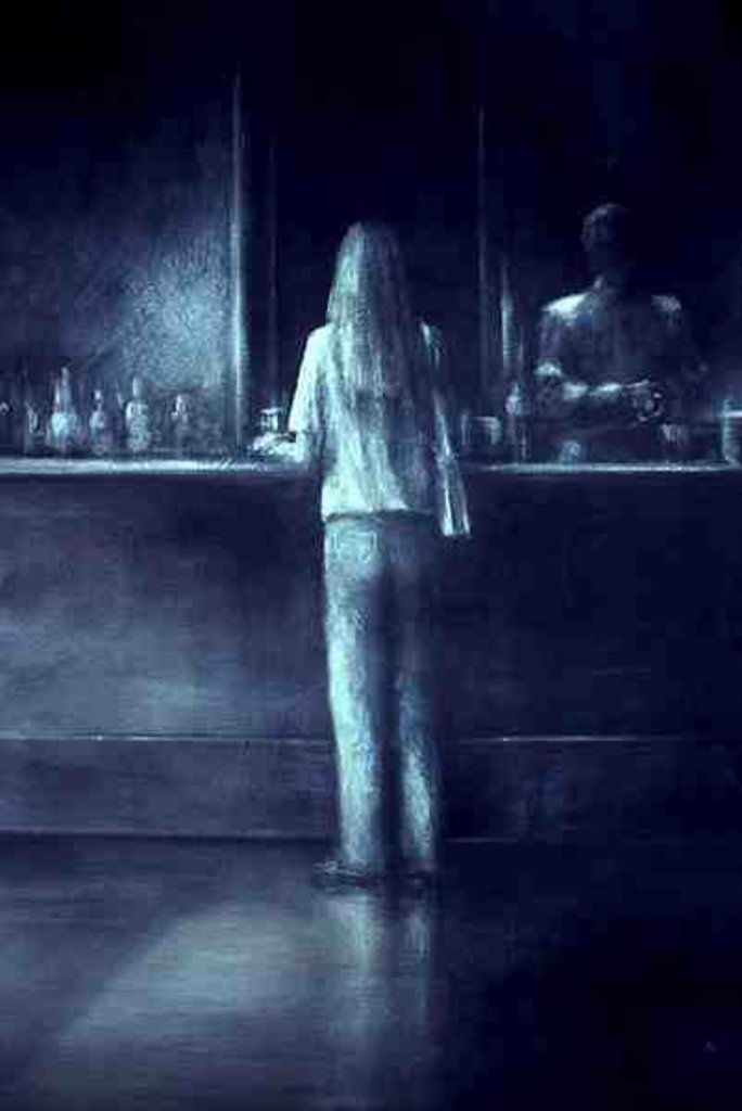 Detail of Girl in a Bar, 1995 by Lincoln Seligman