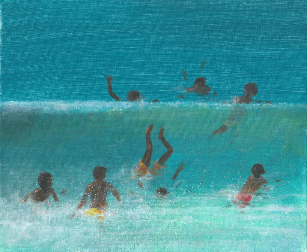 Detail of Children in the Surf, 2015 by Lincoln Seligman