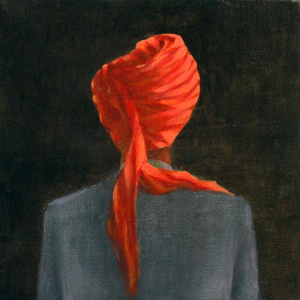 Detail of Red turban, 2004 by Lincoln Seligman