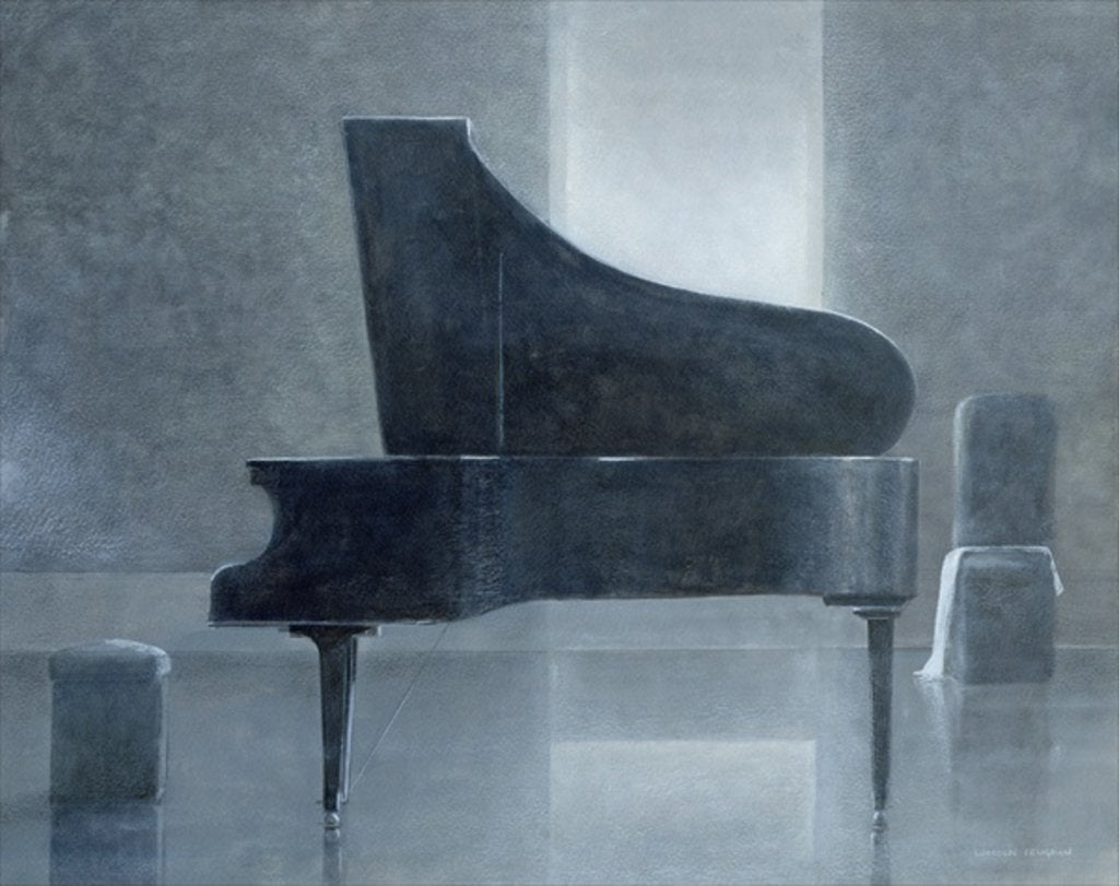 Detail of Black piano, 2004 by Lincoln Seligman