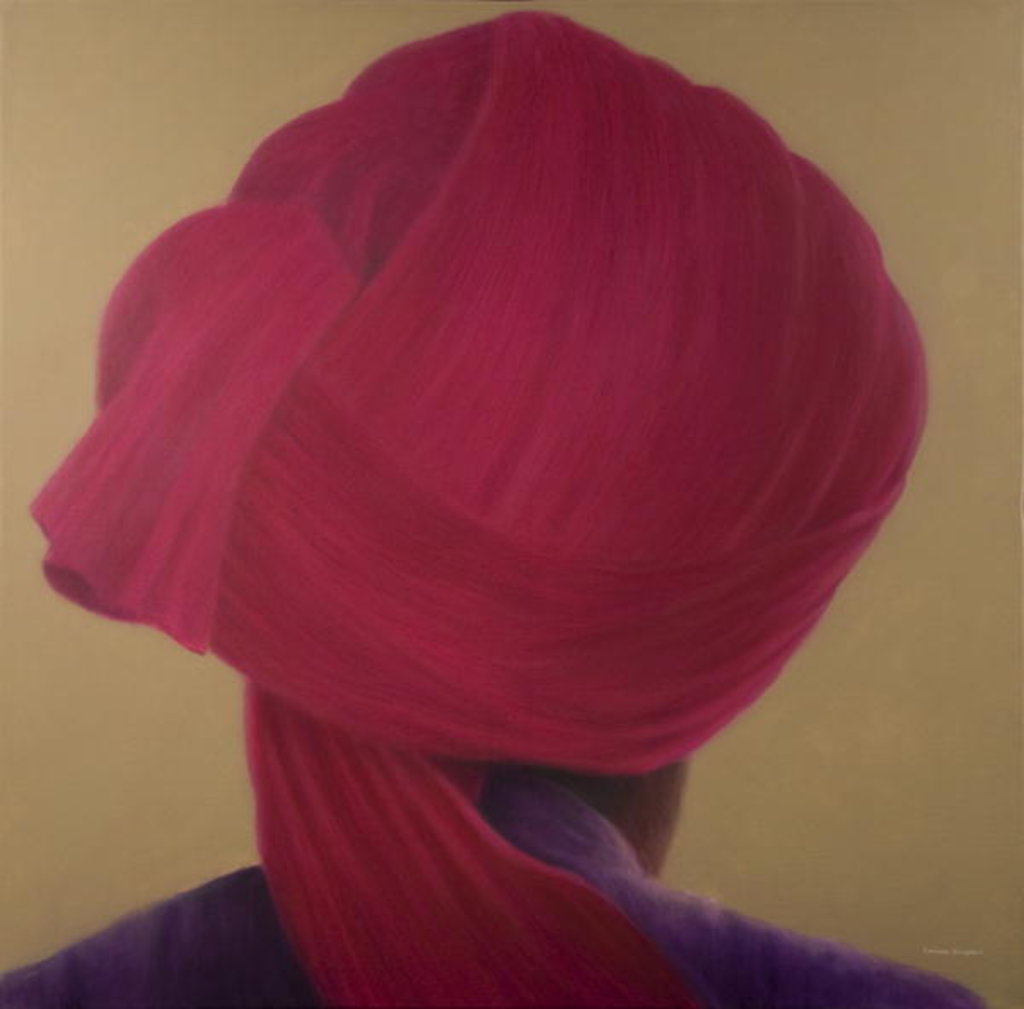 Detail of Deep Red Turban, Purple Jacket by Lincoln Seligman