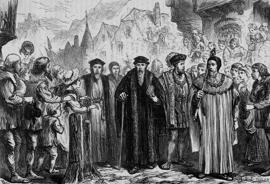 Detail of John Calvin Returning to Geneva by Corbis