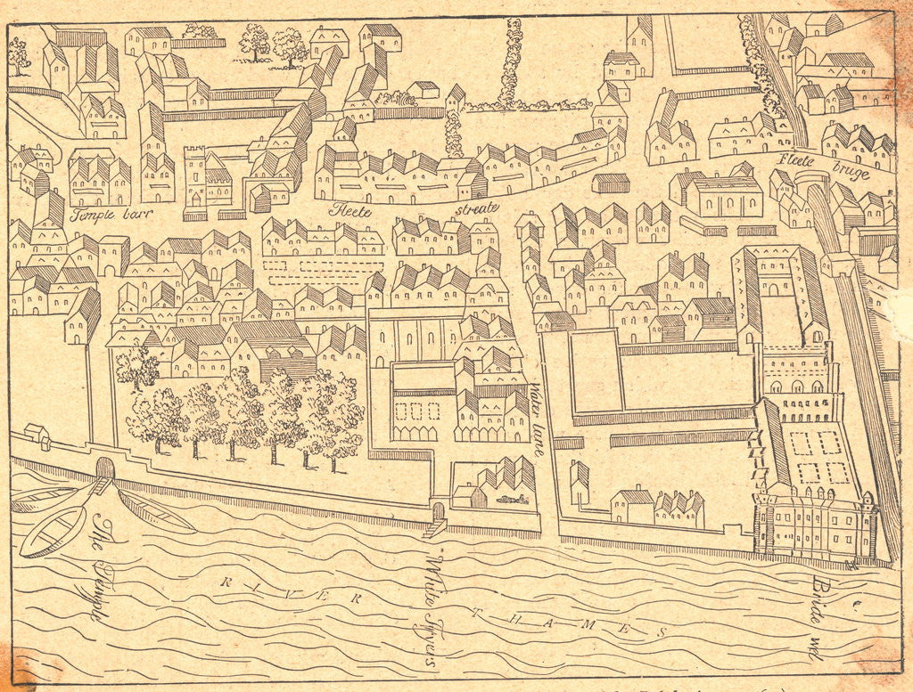 Detail of 16th Century Map of London by Corbis