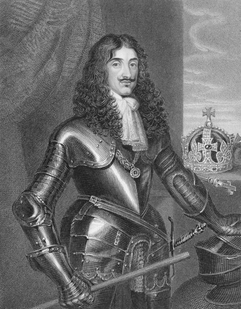 Detail of Engraved Portrait Of King Charles II by Corbis