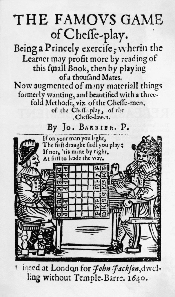 Detail of 17th Century Cover to Chess Pamphlet by Corbis