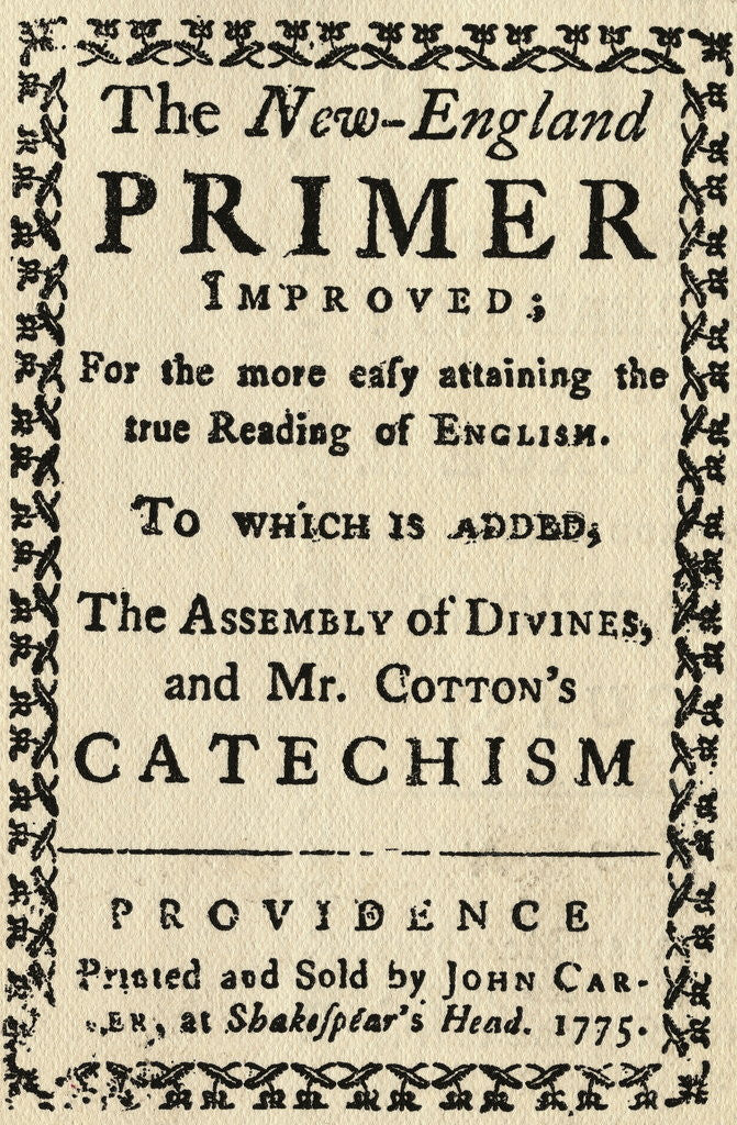 Detail of New England Primer Cover by Corbis