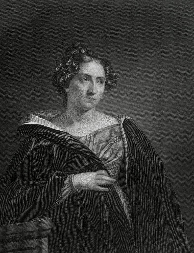 Detail of Illustrated Portrait of Author Catherine Marie Sedgwick by Corbis