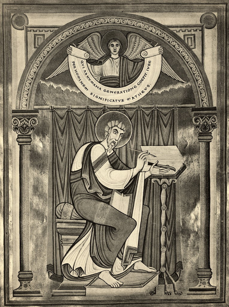 Detail of Matthew Writing the Gospel by Corbis