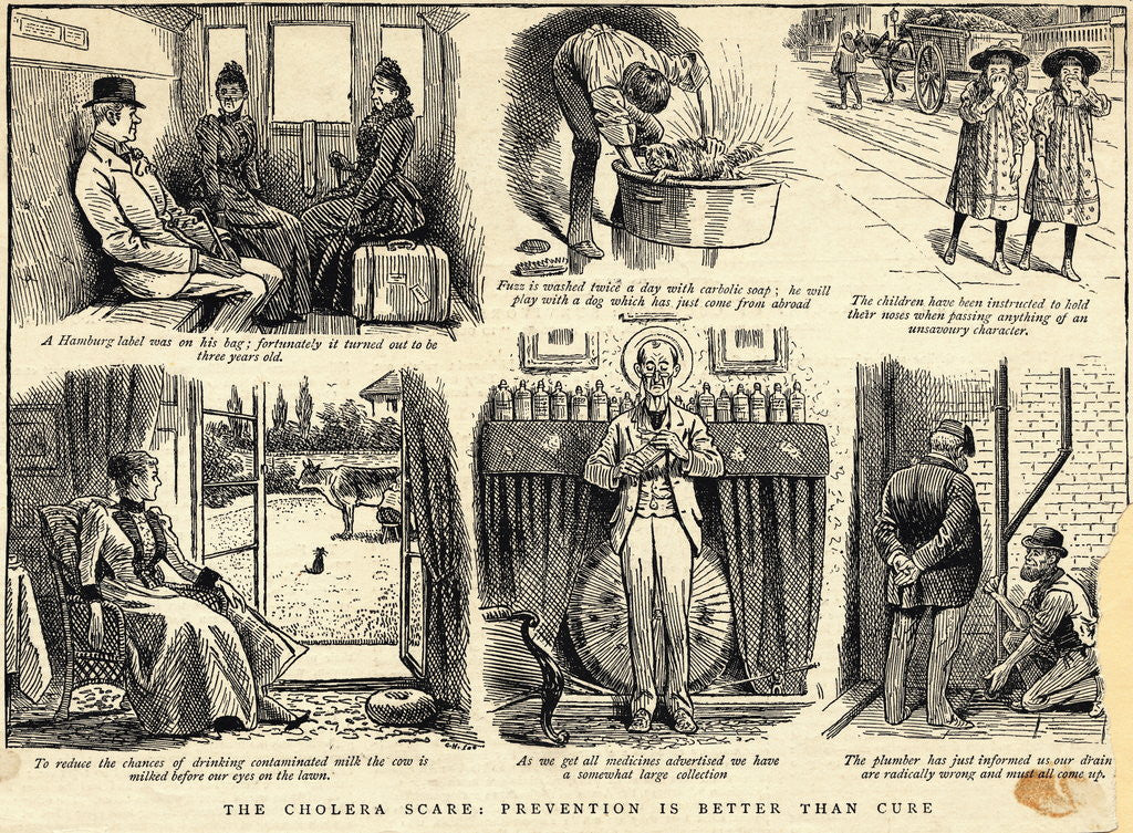 Detail of Illustrations of Cholera-Prevention Methods by Corbis