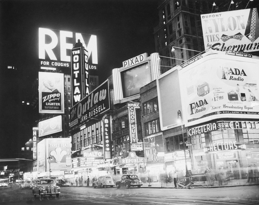 Detail of Times Square Nightlife by Corbis