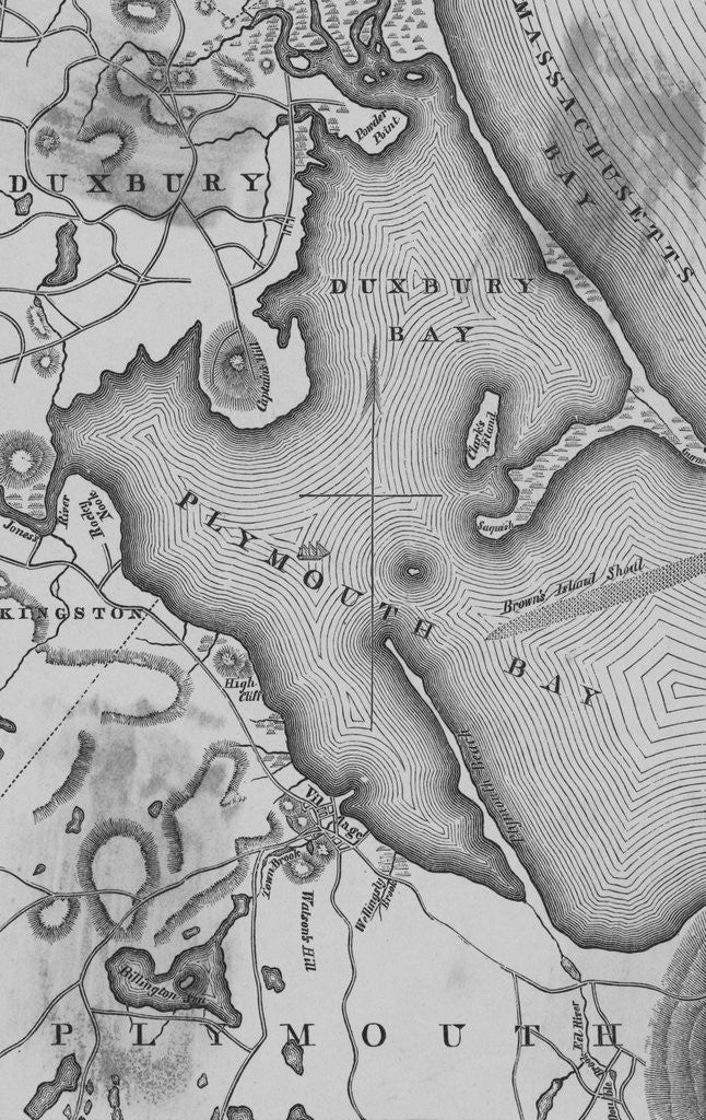 Detail of Map Showing Plymouth Bay by Corbis