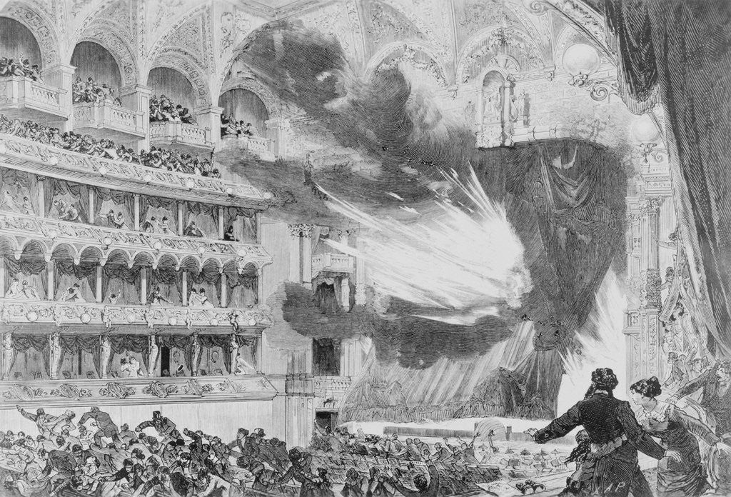 Detail of Print Showing the Fire at the Ring Theatre in Vienna in 1881 by Corbis