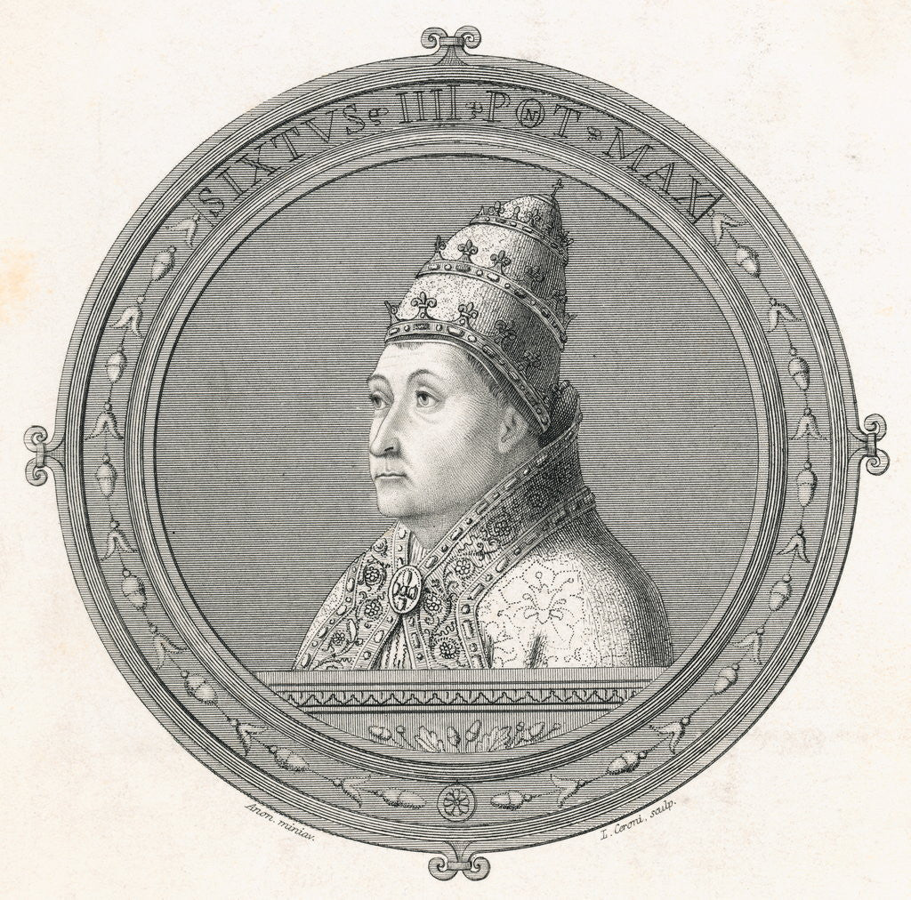 Detail of Illustration of Pope Sixtus IV by Corbis