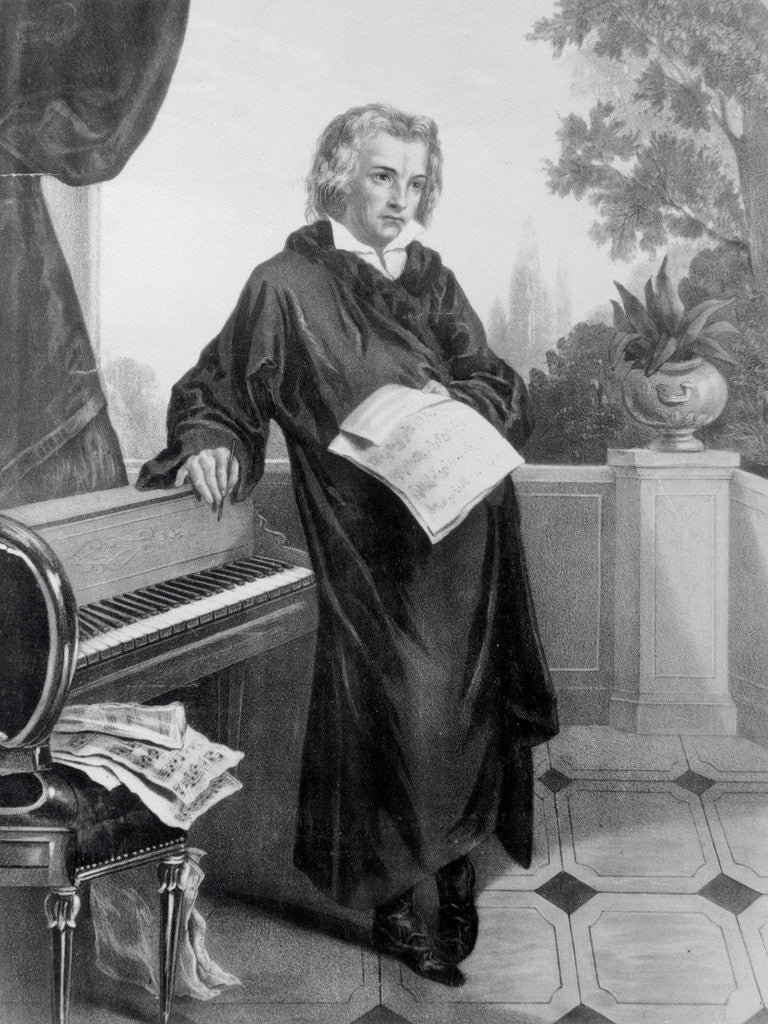 Detail of Drawing of Beethoven at Home by Corbis