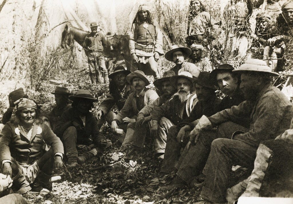 Detail of Geronimo Meeting with General Crook by Corbis