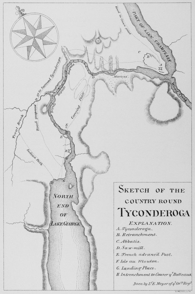 Detail of Map of Lake George Area by Corbis