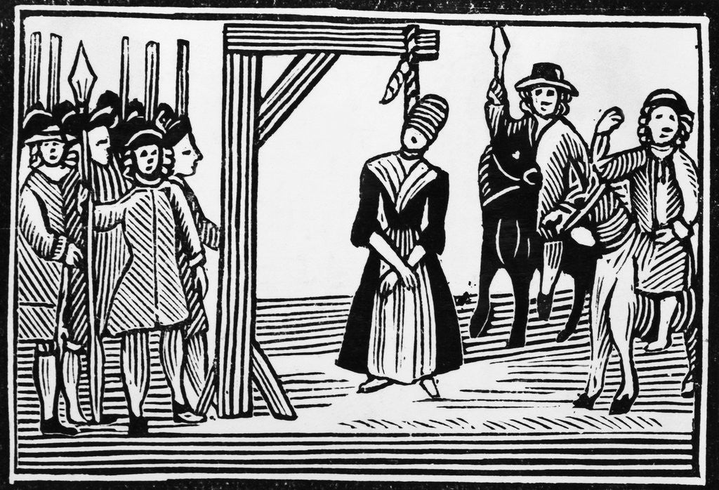 Detail of Woodcut Of A English Witch Hanging by Corbis