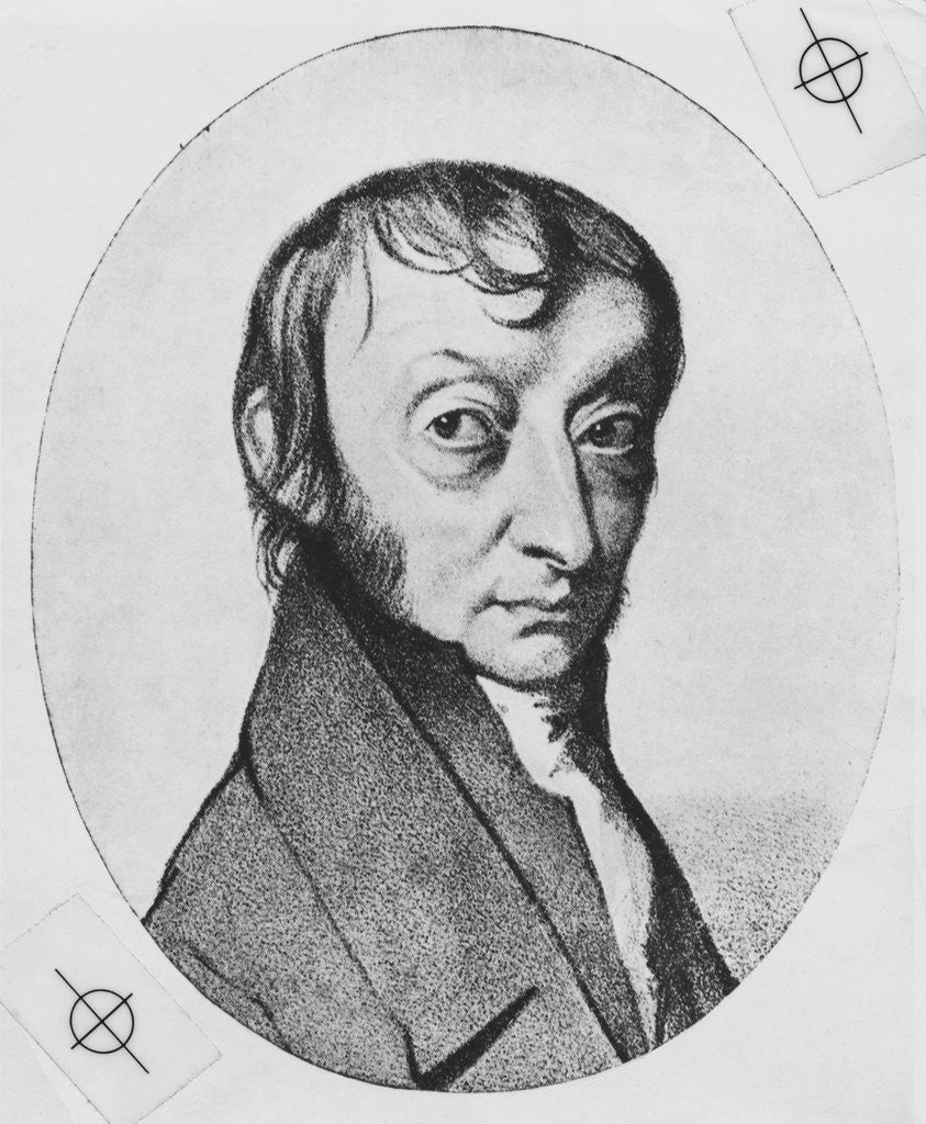 Detail of Engraved Portrait of Amedeo Avogadro by Corbis