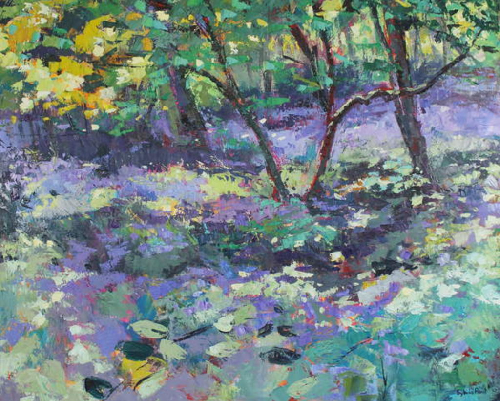 Detail of Bluebell Glade by Sylvia Paul