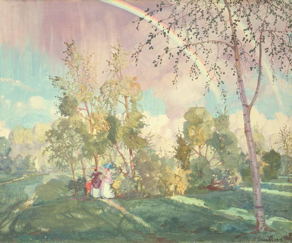 Detail of Landscape with a Rainbow, 1919 by Konstantin Andreevic Somov