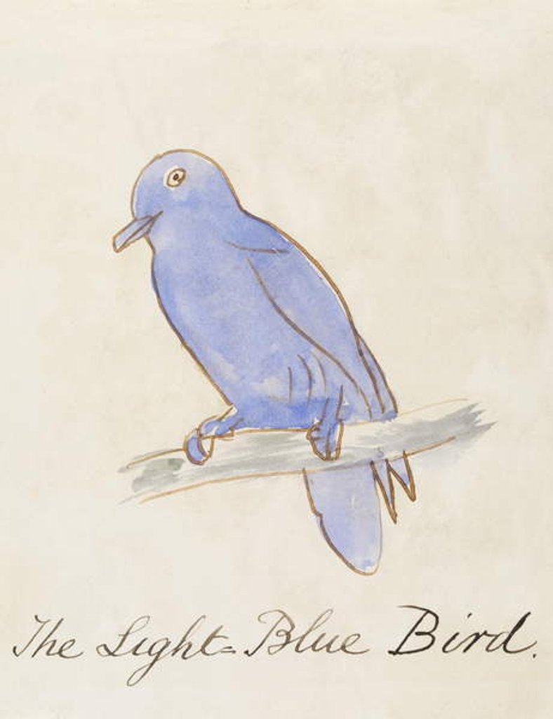 Detail of The Light Blue Bird by Edward Lear