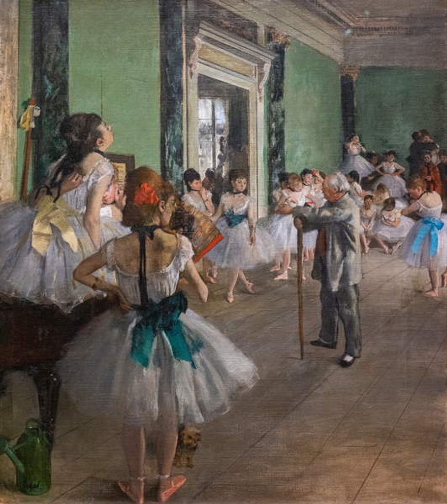 Detail of The dance class. Begins in 1873, ends in 1875-1876. Oil on canvas. by Edgar Degas