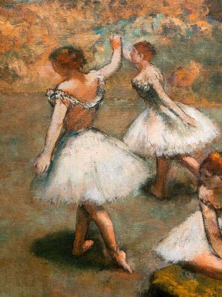 Detail of Dancers on the stage. Around 1889-1894. Oil on canvas. by Edgar Degas