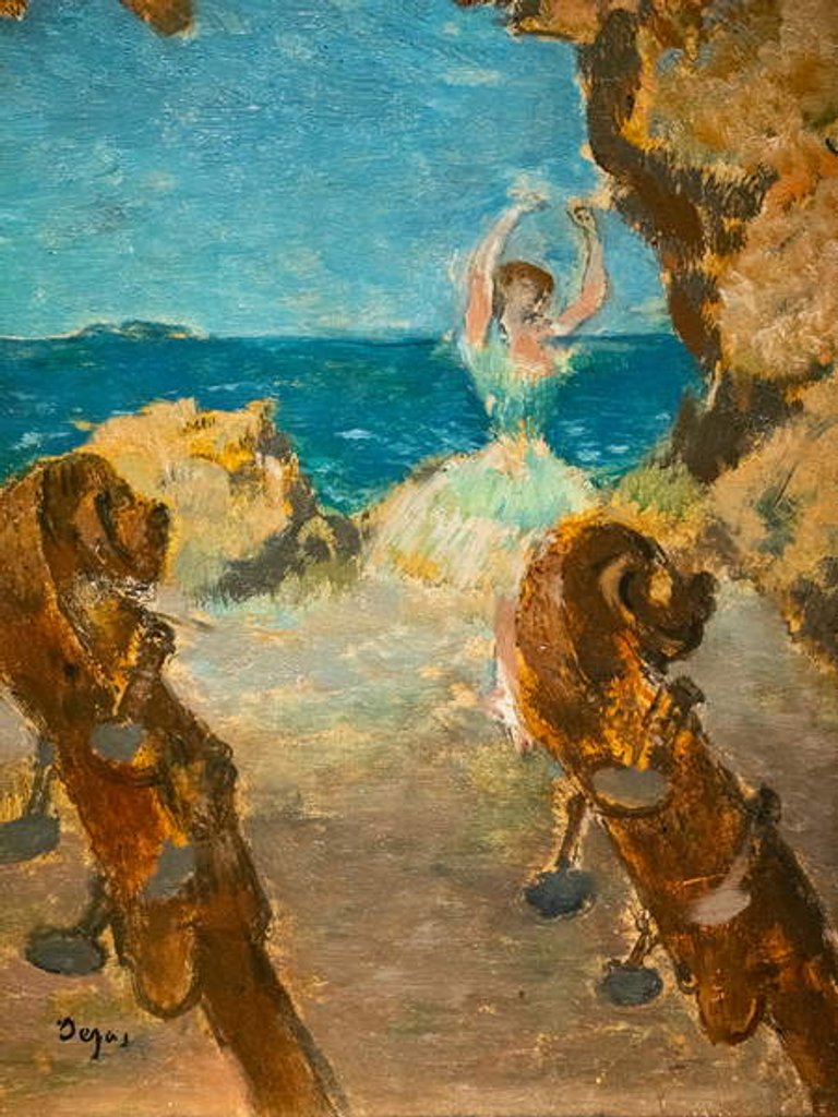 Detail of Dancer. Ballet scene. 1891. Oil on canvas. by Edgar Degas