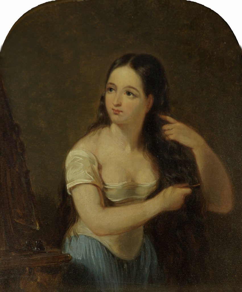 Detail of Girl Combing her Hair by James William Giles