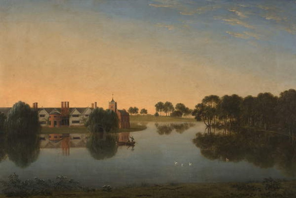 Detail of Tabley: The Old Hall across the Mere by Anthony Devis