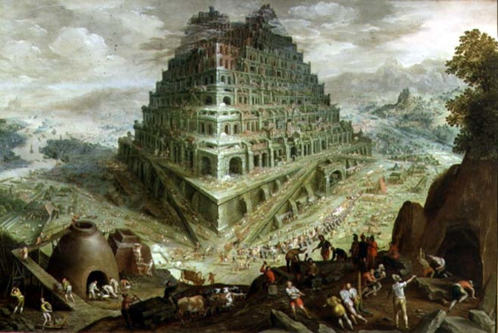 Detail of The Building of the Tower of Babel by Marten van Valckenborch