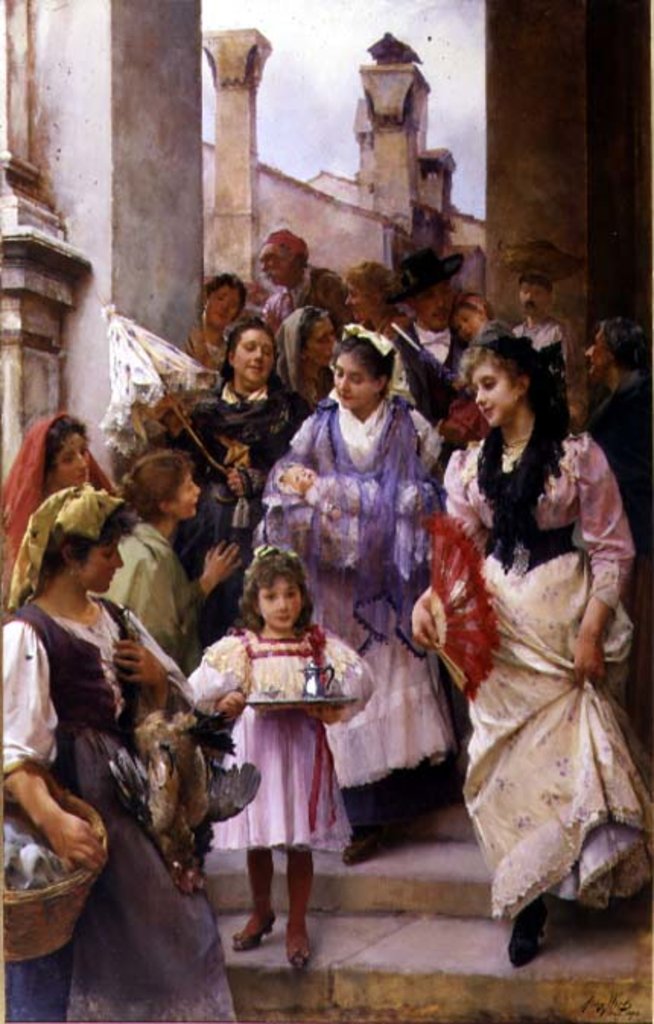 Detail of A Venetian Christening Party, 1896 by Henry Woods