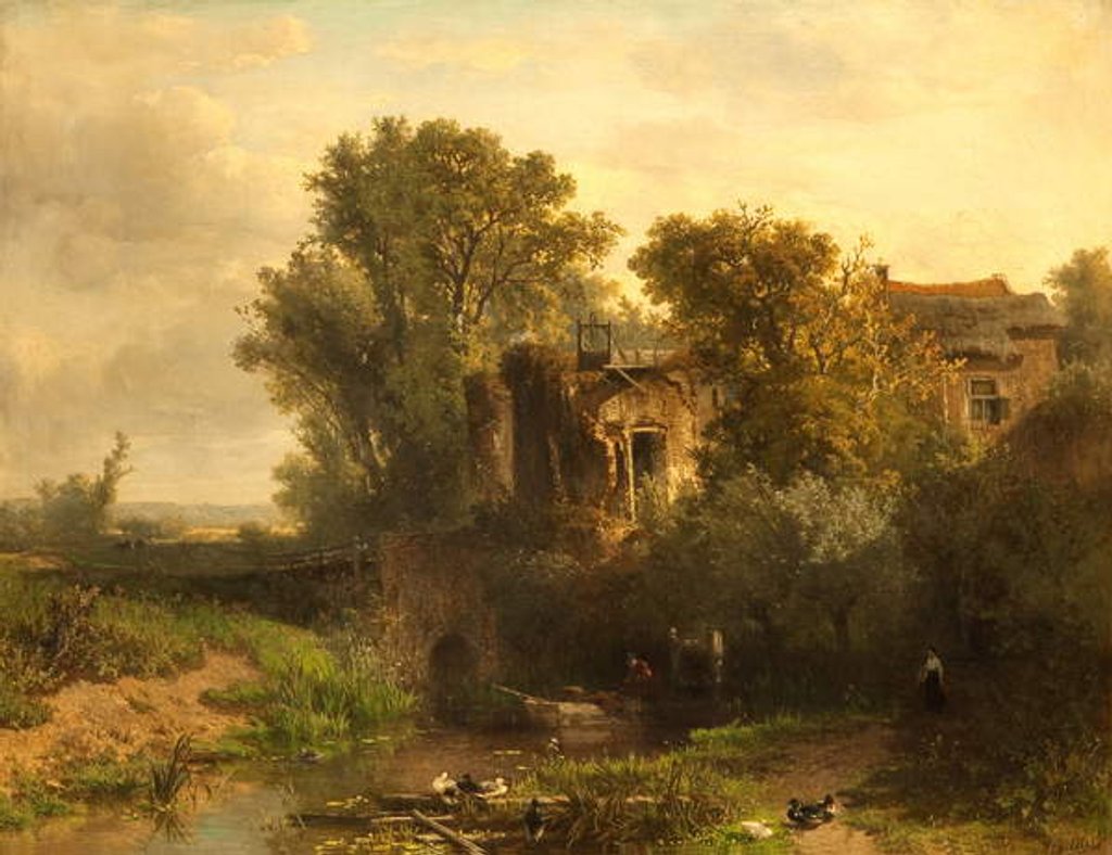 Detail of A Dutch Landscape by Johannes Wernardus Bilders