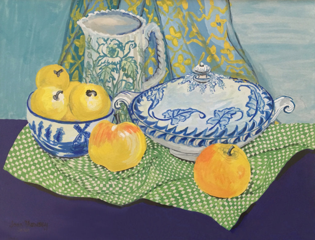 Detail of Still life with Tureen and Apples, 1999 by Joan Thewsey