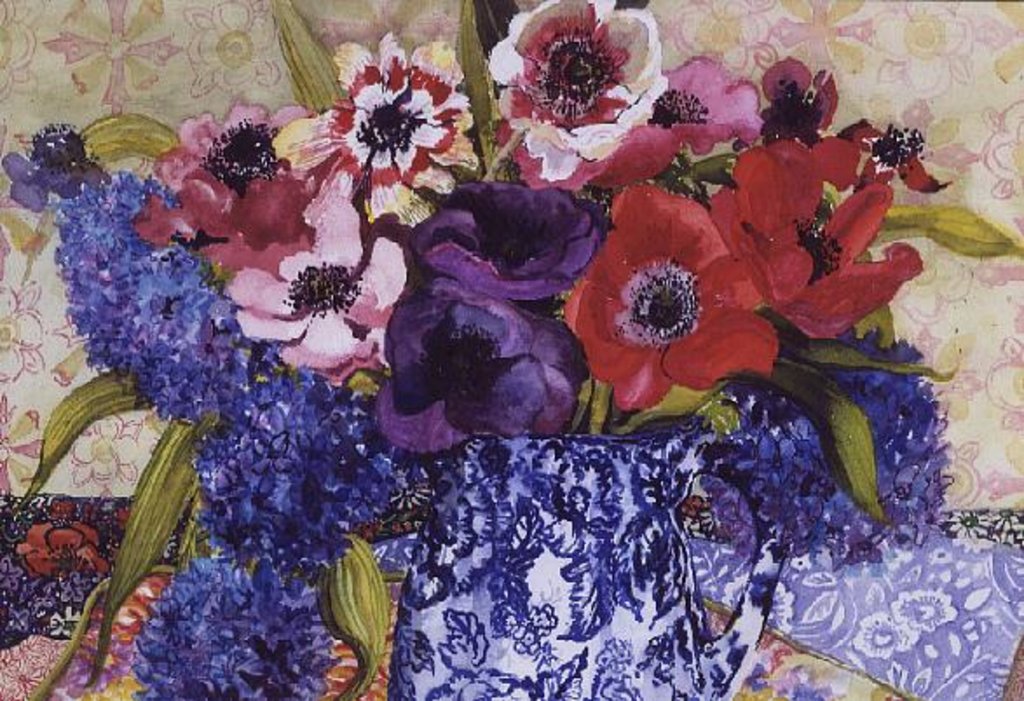 Detail of Anemones in an Antique Jug by Joan Thewsey