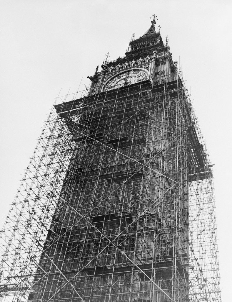 Detail of Big Ben in Scaffolding by Corbis