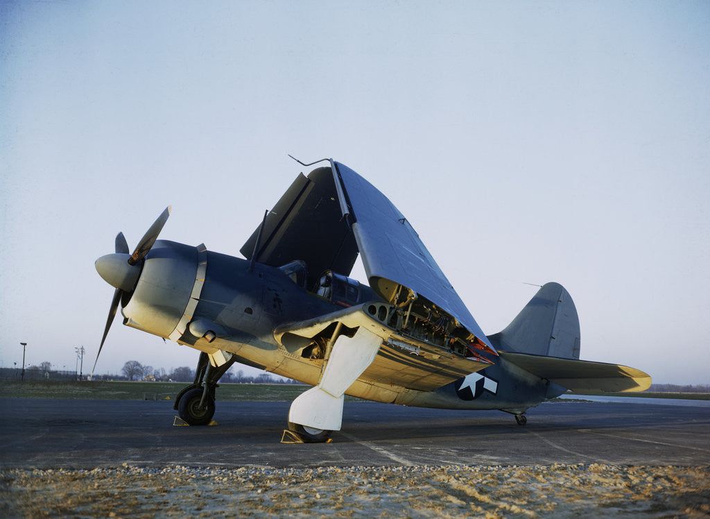 Detail of Navy Curtiss-Wright SB2C Helldiver with Wings Folded Up by Corbis