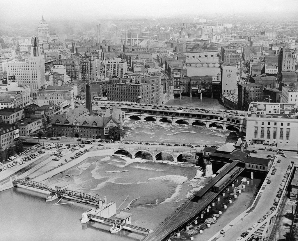 Detail of Aerial View of Rochester, New York by Corbis